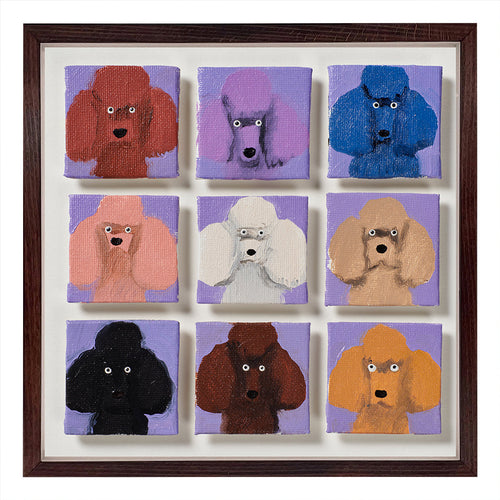 9 Poodles, painting by Holly Frean for Shop Kit Kemp, original artwork.