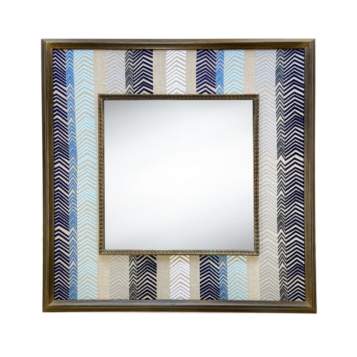 Blue Bookend Fabric Mirror