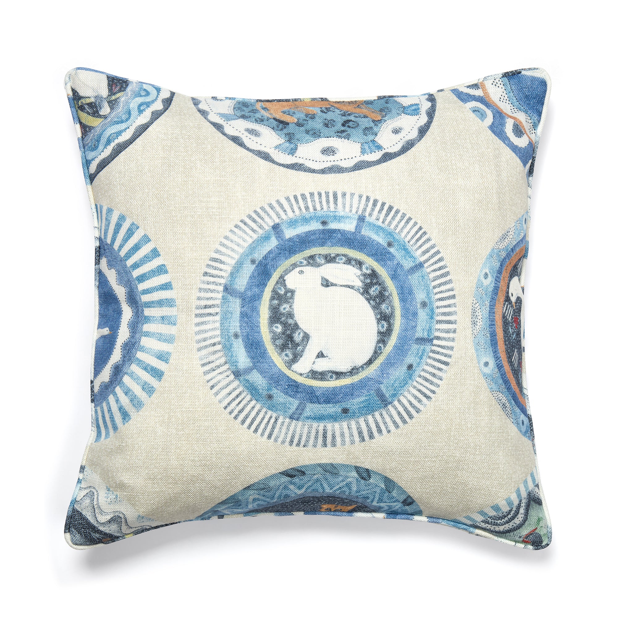 Robina's Dinner Party Blue Cushion