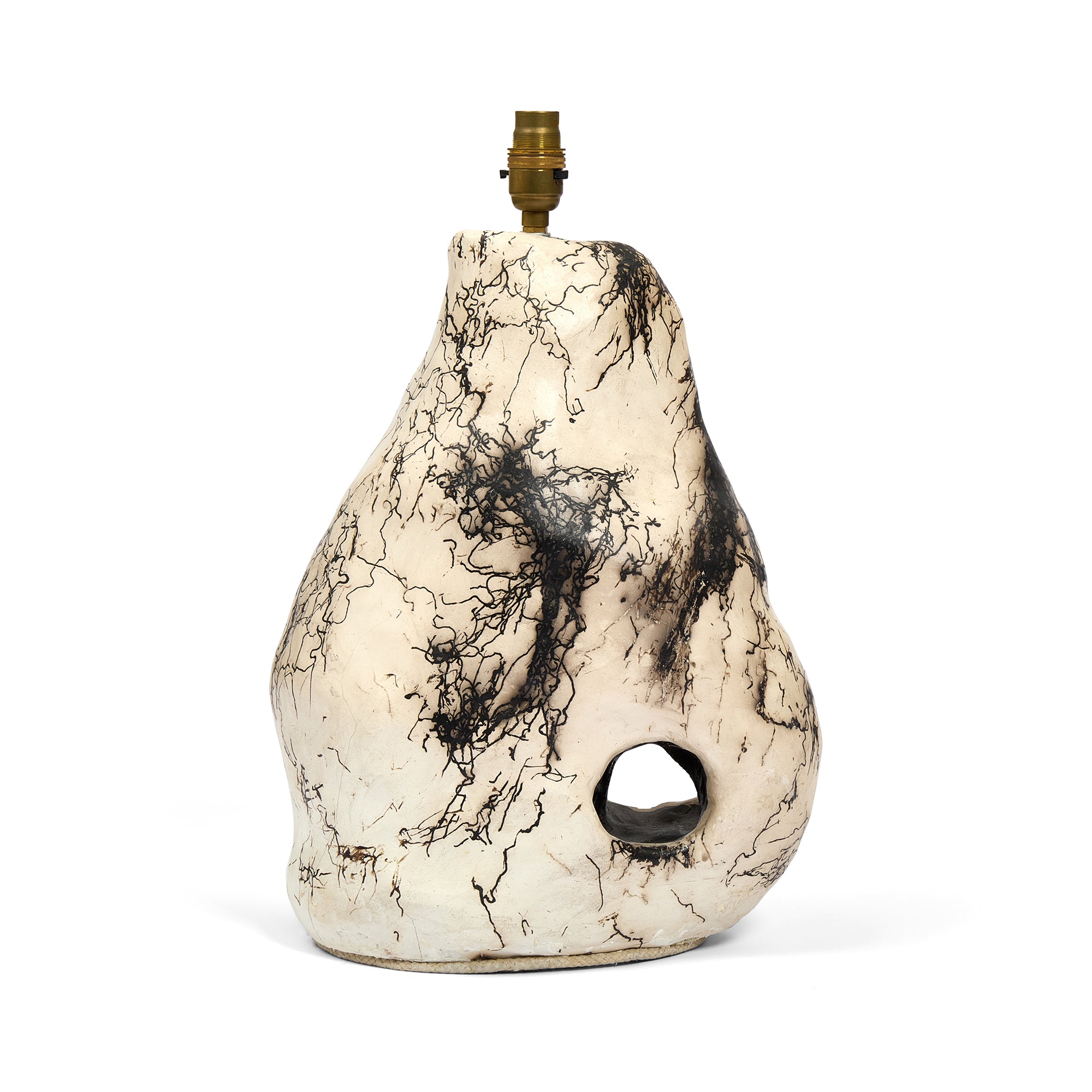 The Three Sisters ceremonial set of Raku-fired sculptural lamps, inspired by sea-worn chalk.