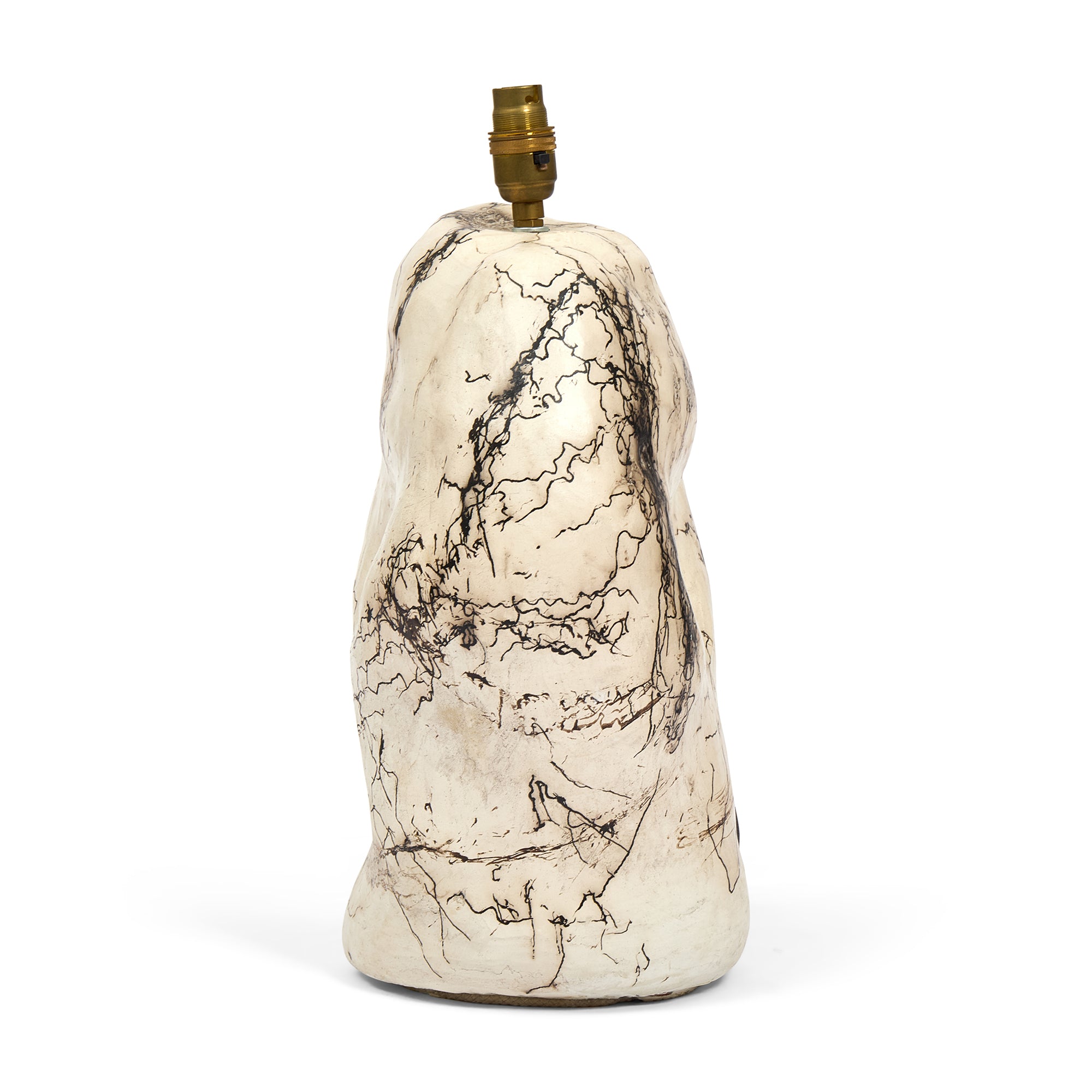 The Three Sisters ceremonial set of Raku-fired sculptural lamps, inspired by sea-worn chalk.