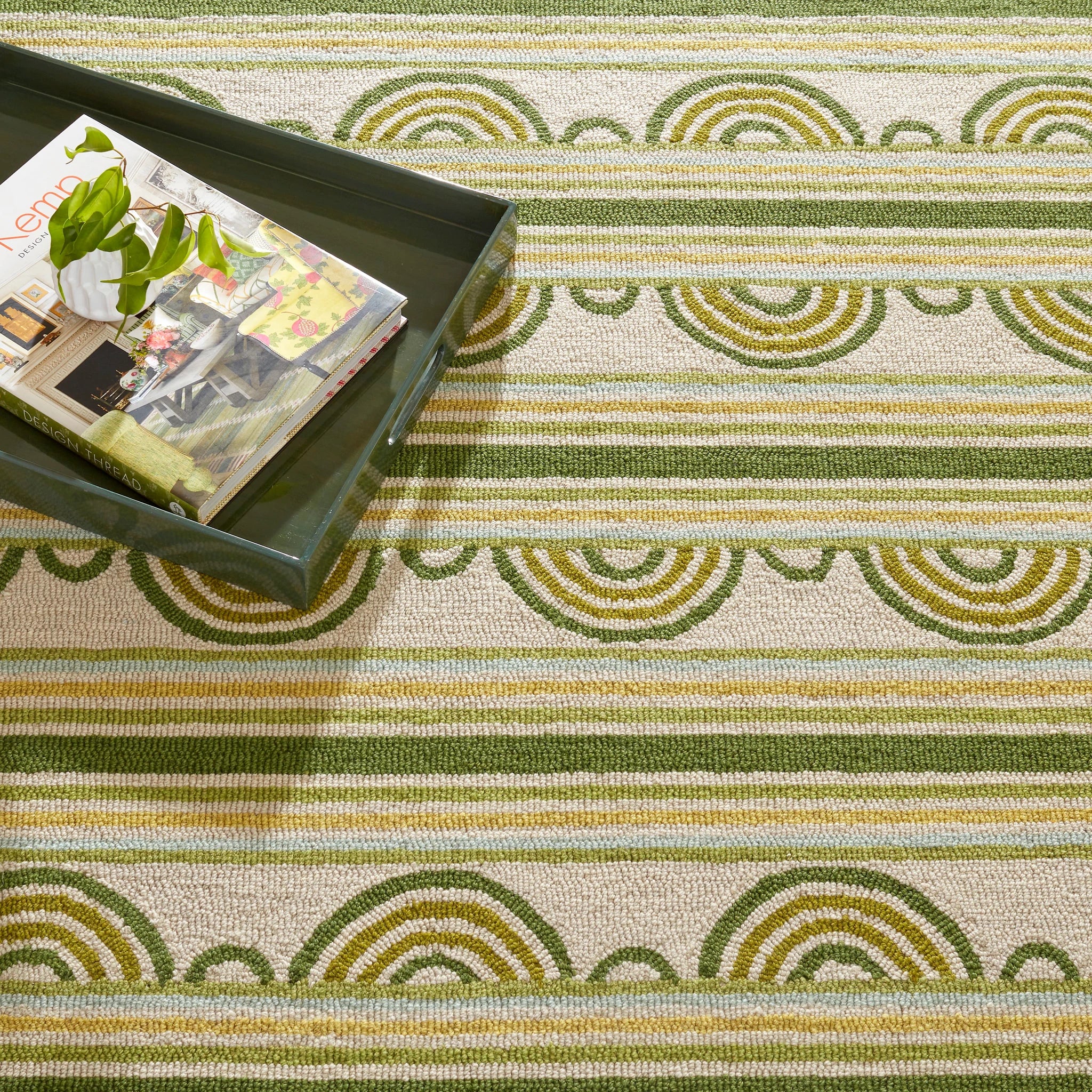 Button Olive Rug