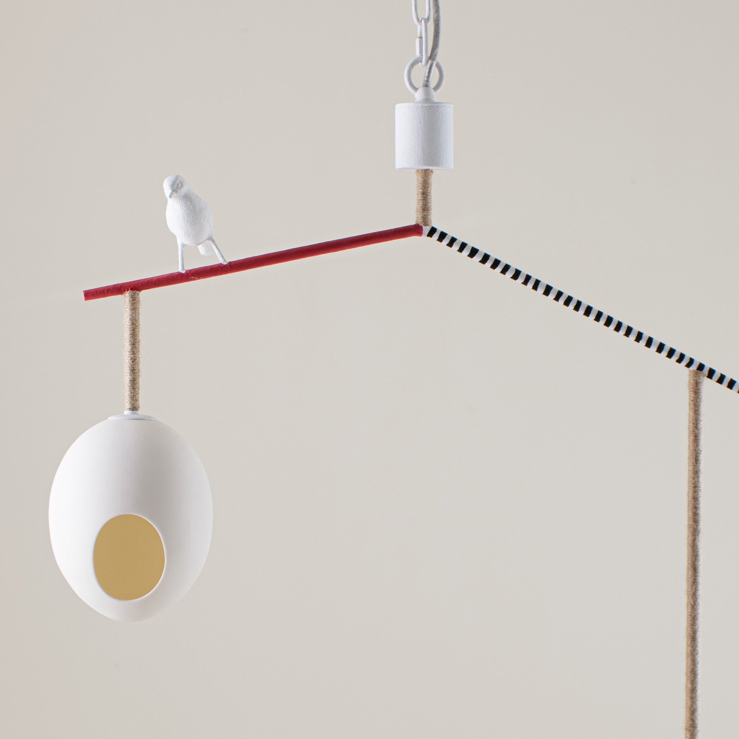 Bright Cloudy Robin Chandelier