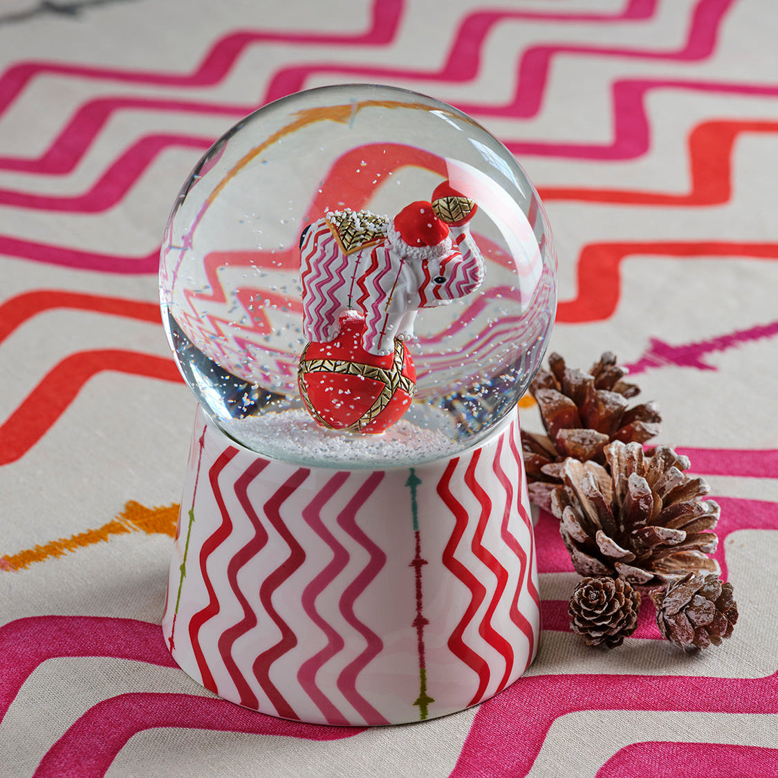 Rick Rack Elephant Snow Globe