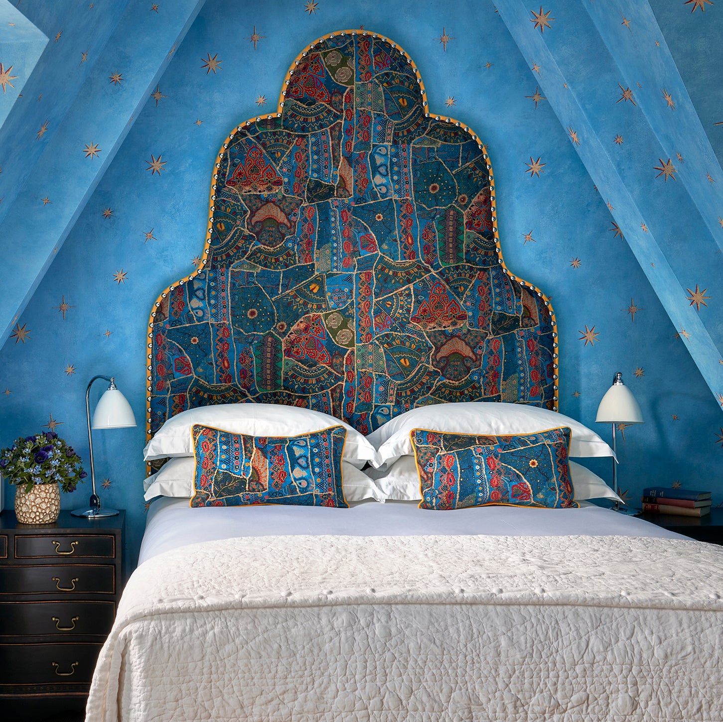 Flora Headboard - Front Row Jewel Blue