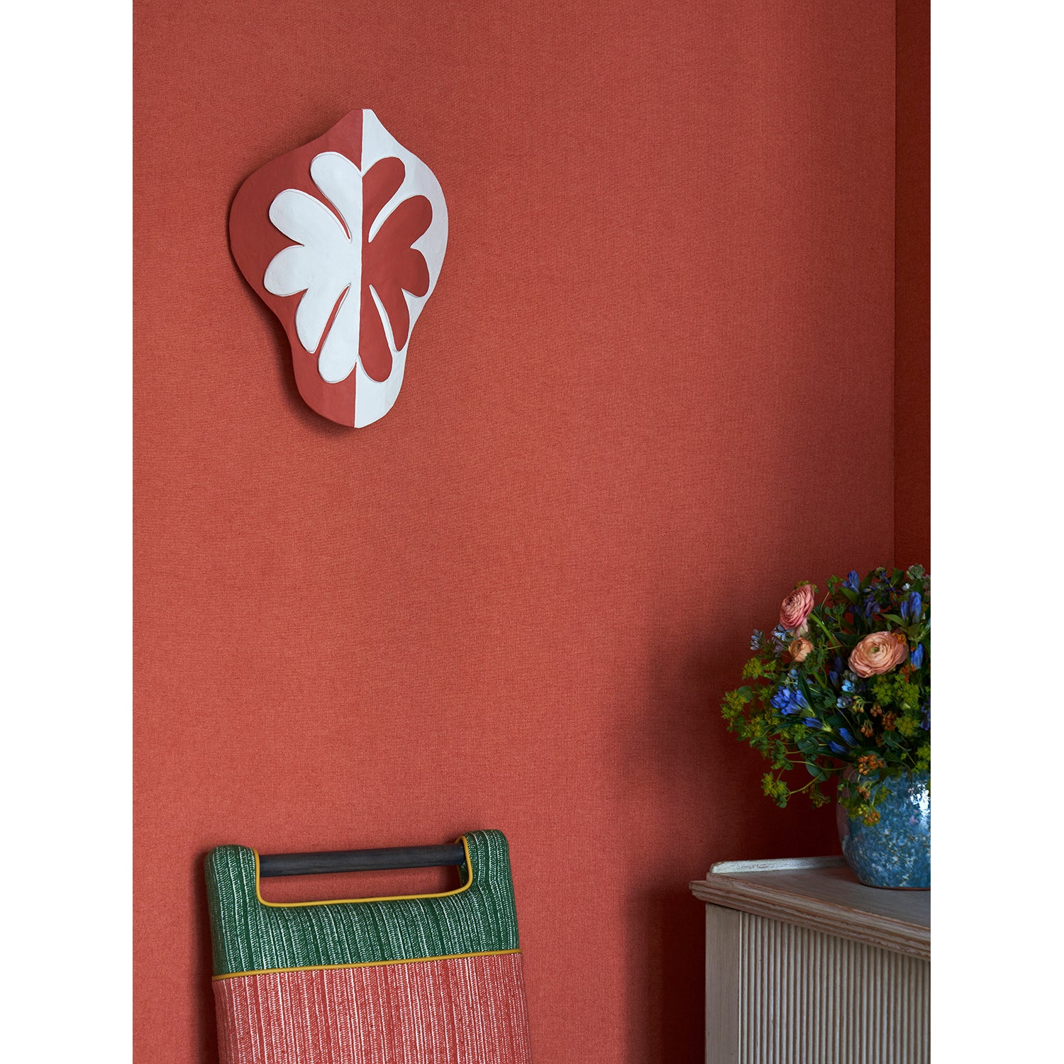 Pair of Antique Brick Fig Leaf Wall Lights