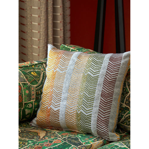 Bookend Wool Brown and Yellow Cushion