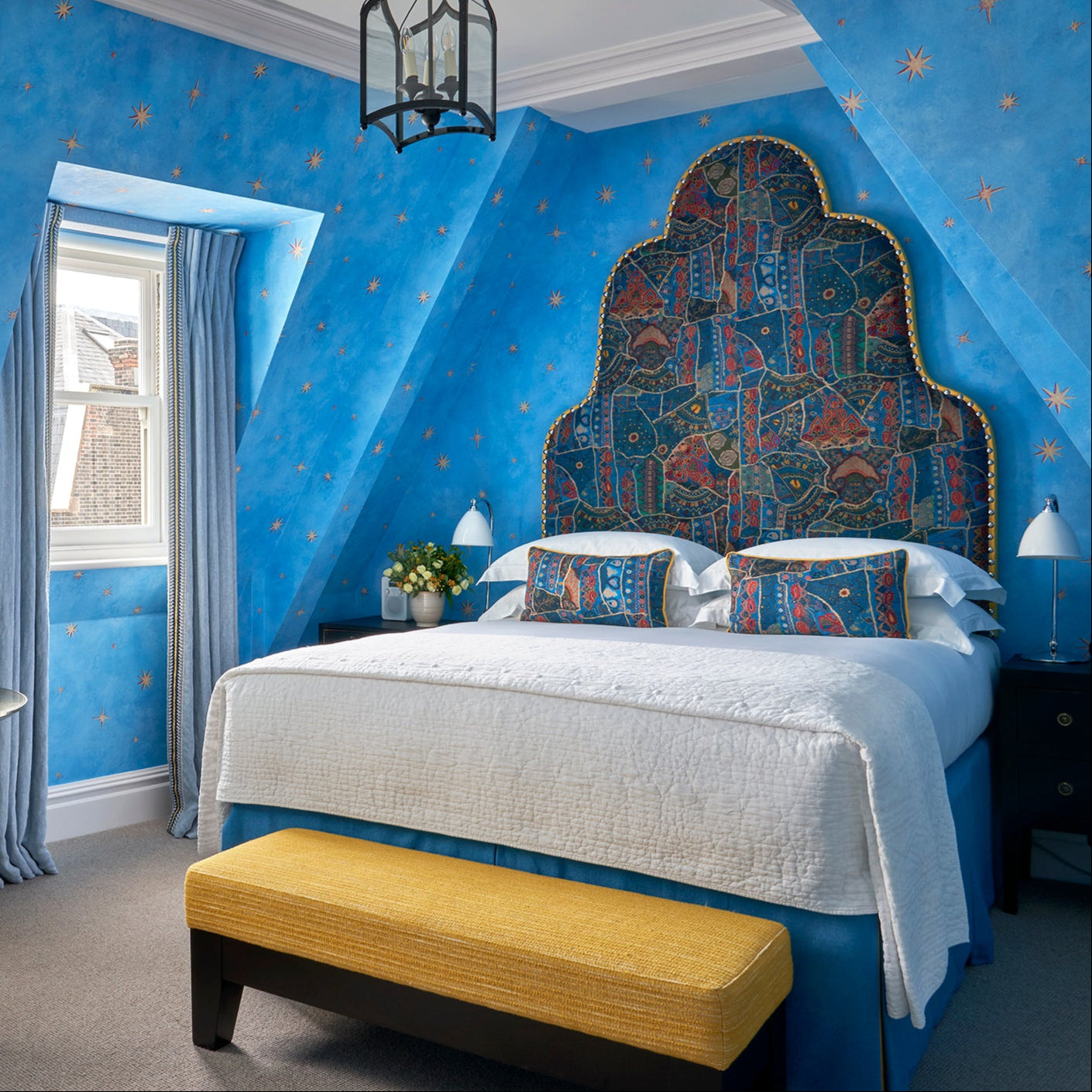 Flora Headboard - Front Row Jewel Blue