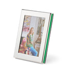 The Cabana silver plated photo frame, has hidden depths with bright vibrant edges of turquoise, pink, yellow and orange, to add a contemporary twist to this delightful frame.