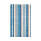 Kit Kemp's Always Greener navy indoor / outdoor rug feels like wool but lasts like iron. Find ultimate satisfaction with a medley of fence post stripes in vibrant, sophisticated hues that add a fresh and bold aesthetic, reflecting light to bring both joy and calmness to a space. Woven in resilient, recycled P.E.T. performance threads, this durable and fade-resistant rug feels as soft as cotton but will stand up to whatever everyday life brings its way.