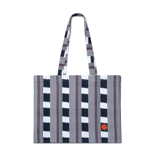 Lost and Found bag for life, in the timeless navy version and embellished with a subtle Kit Kemp Design Studio logo mark