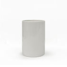 White ceramic bathroom pot for holding essentials, toothbrush, and toothpaste. Clean and modern shape, it sits perfectly with contemporary bathroom suites.