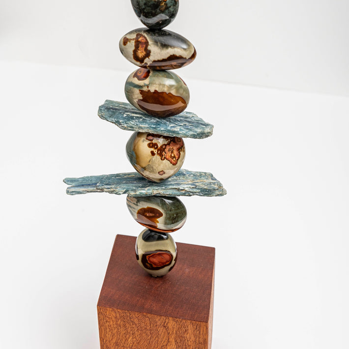 Beneath the Ocean Totem by Celia Lindsell artist, an exclusive sculpture for Kit Kemp