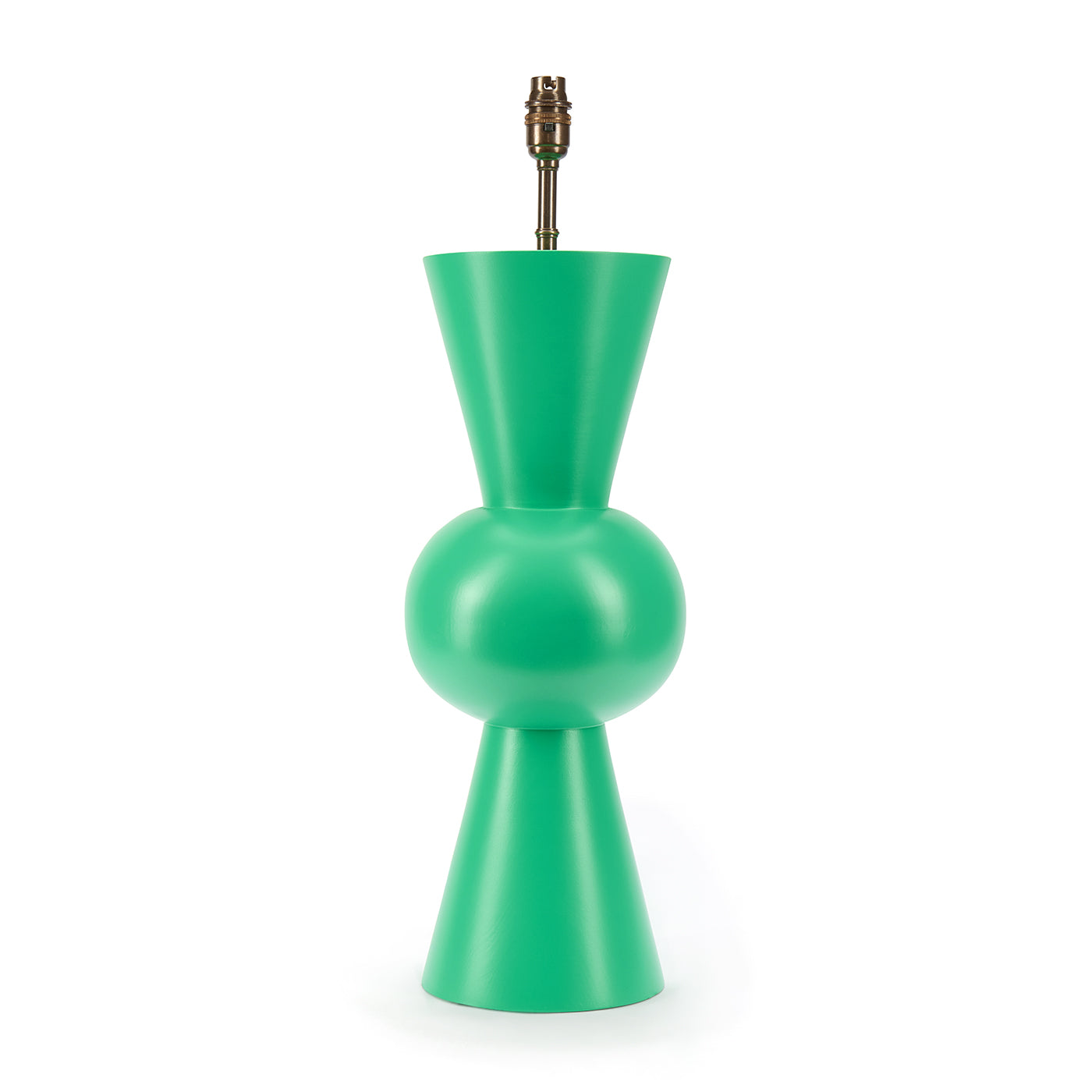 Green Bow Lamp light fitting detail on table lamp, ready to take a variety lampshade designs and fittings suitable for UK and USA.