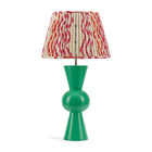Green Bow Lamp designed for the Warren Street Hotel and a favourite of Kit Kemp Design Studio, paired with Rick Rack gathered lampshade in Pink and Orange. 