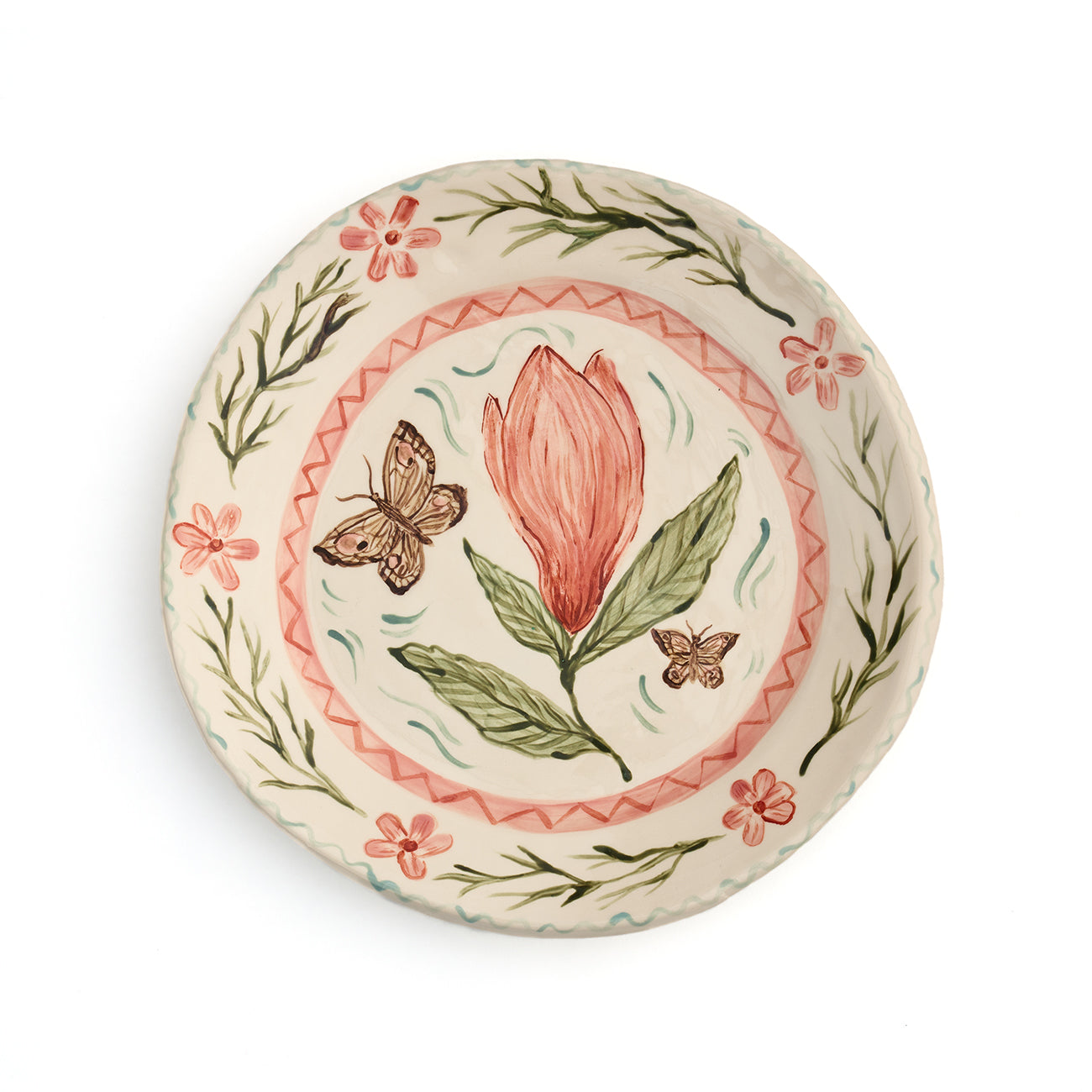 Butterflies Amongst the Magnolia Plate