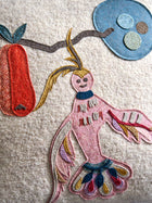 Cocktail Shaker mythical creature applique with pear and tree design by Kit Kemp