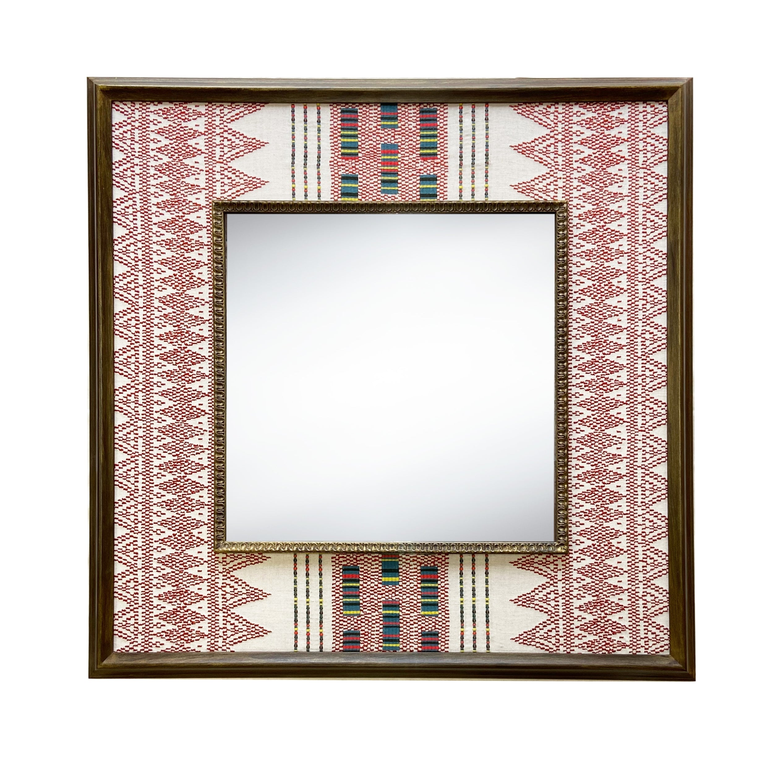 Ethnic Embroidered Fabric Mirror