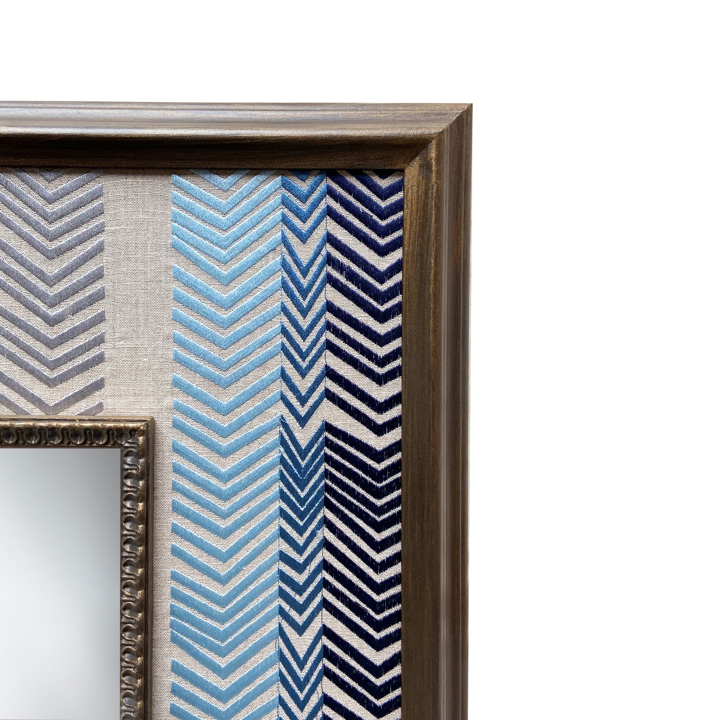Blue Bookend Fabric Mirror