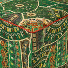 Front Row fabric by Kit Kemp for GP & J Baker upholstery on Cube Stool, as part of Kit Kemp furniture collection, perfect to place next to consoles, and use as side table.