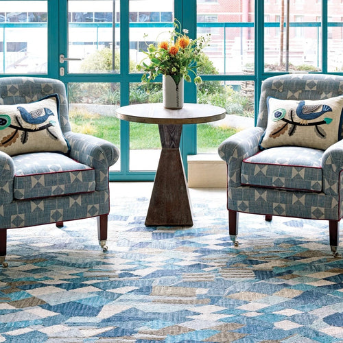 Deer Leap Blue Rug
