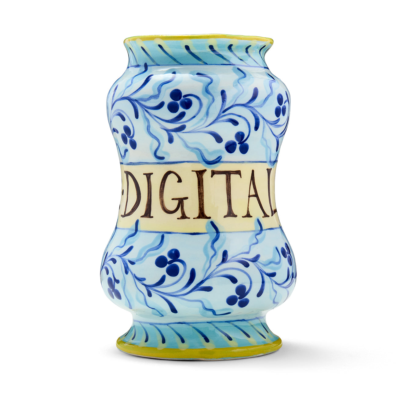 Decorative Albarello jar by Katrin Moye, titled Digital Detox, part of four artworks, exclusively at Shop Kit Kemp