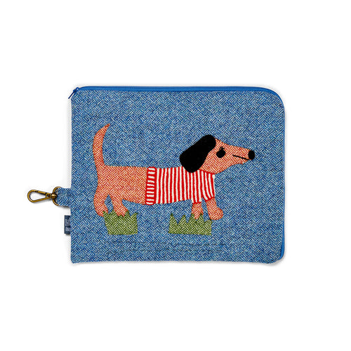 Dachshund Hand-Stitched Zip Pouch