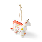 Kit Kemp for Spode dragon-shaped ornament with floral pastels and zigzag patterns for a fun update on a traditional Christmas decoration.