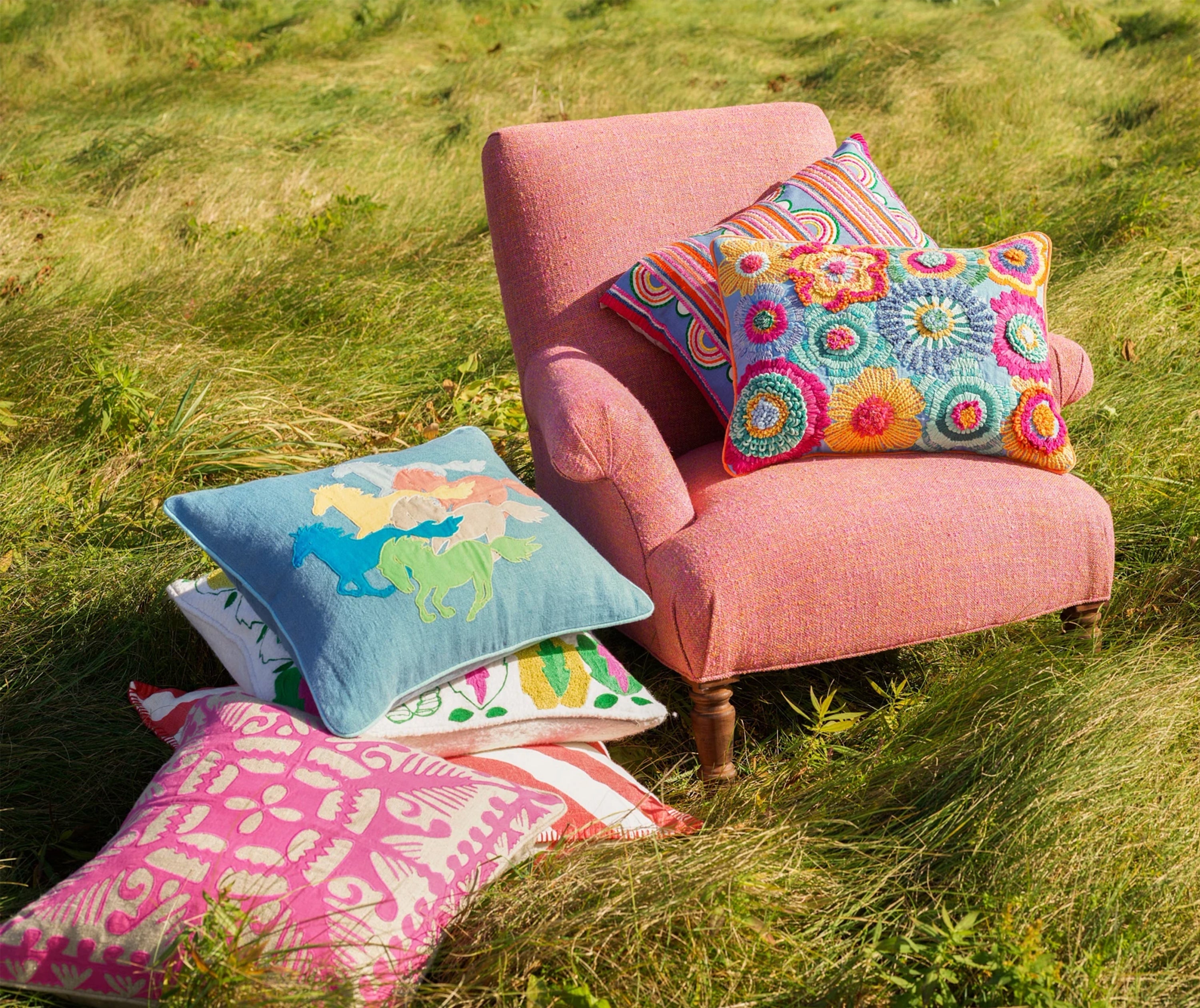 The Drift Applique Delft Cushion