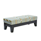 End of bed stool is bench style upholstered furniture piece, featuring the weave fabric by Kit Kemp for Christopher Farr. Made to order, this piece can be customised to size.