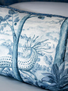 Tall Trees Delft Blue Rectangular Cushion