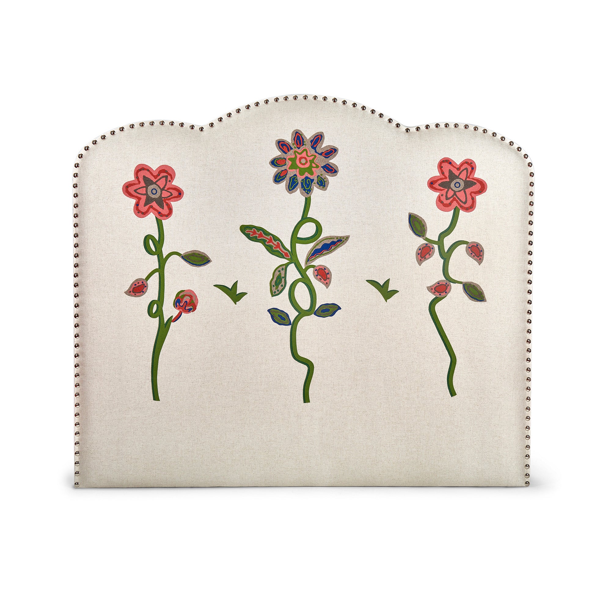 Ruby Headboard - Spring Flower Appliqué