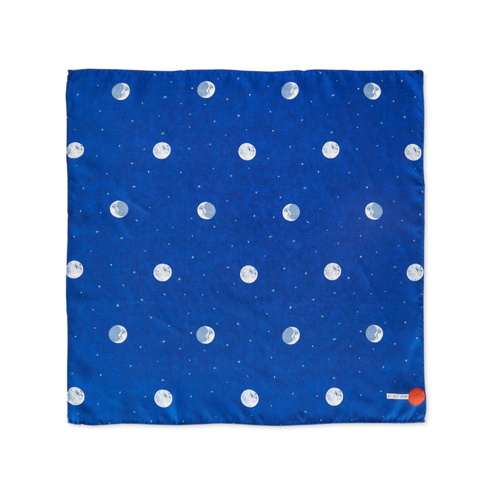 Over The Moon Pocket Square - Blue