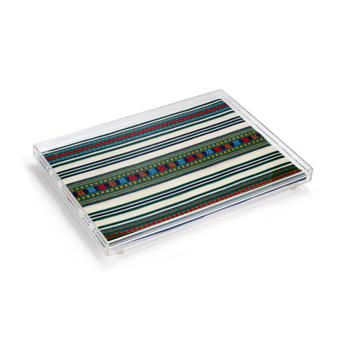 Romany Weave Green Acrylic Tray