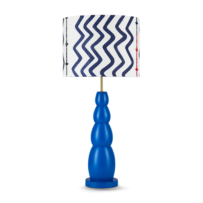 Rick Rack Indigo Cylinder Lampshade