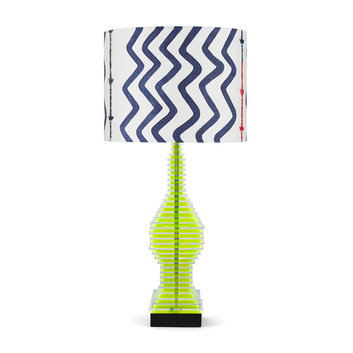 Rick Rack Indigo Cylinder Lampshade