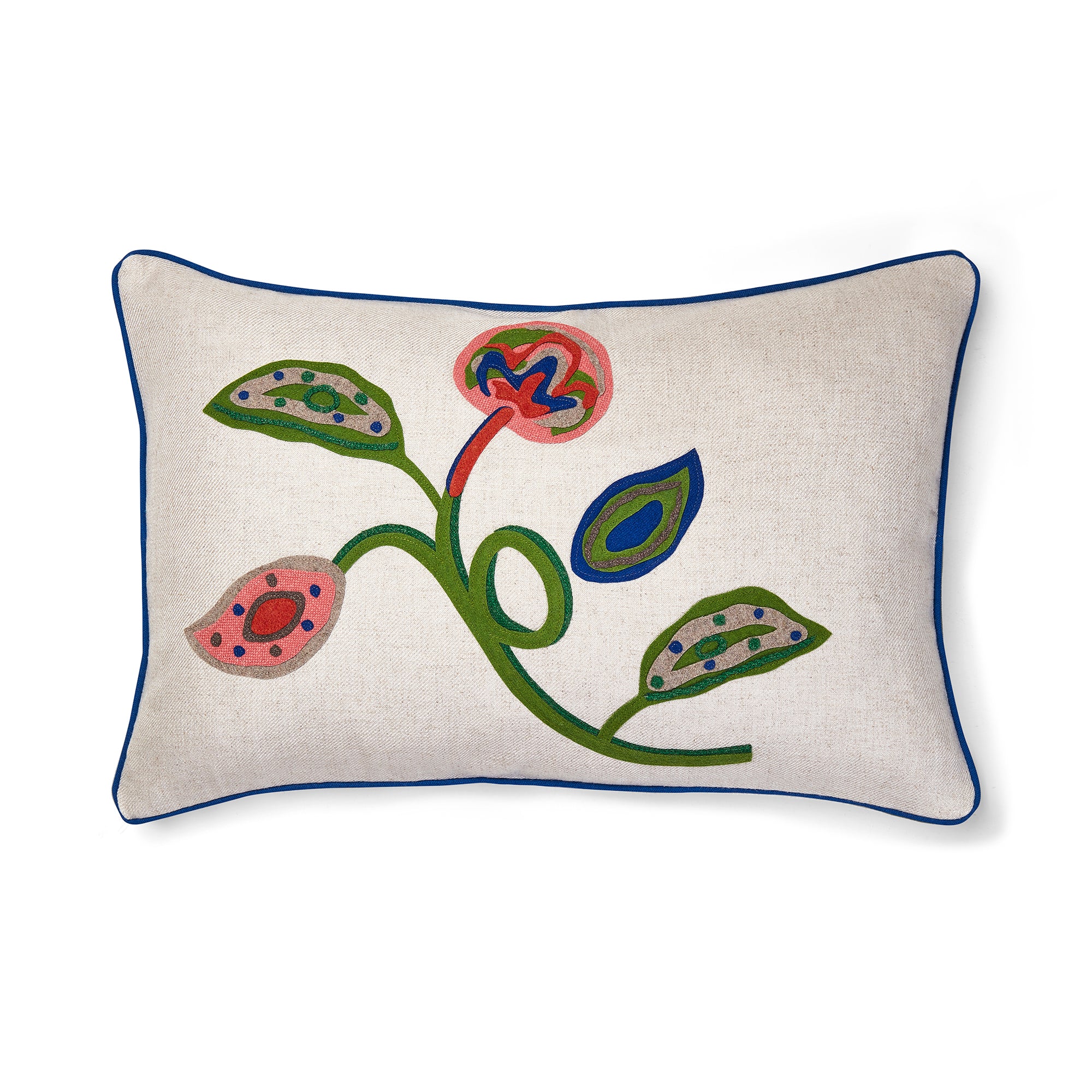 Flower Appliqué Cushion 1