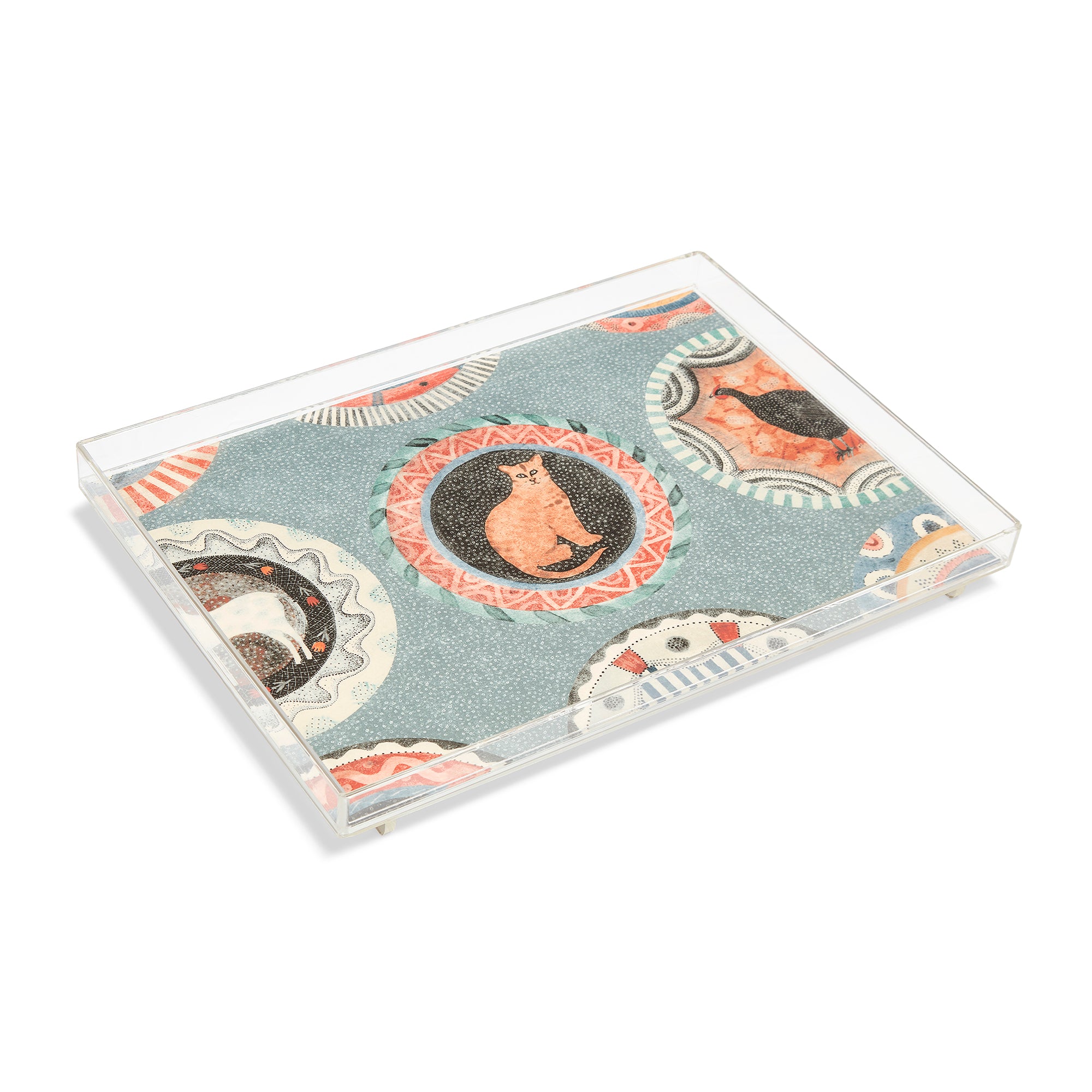 Robina's Cat On Blue Tray