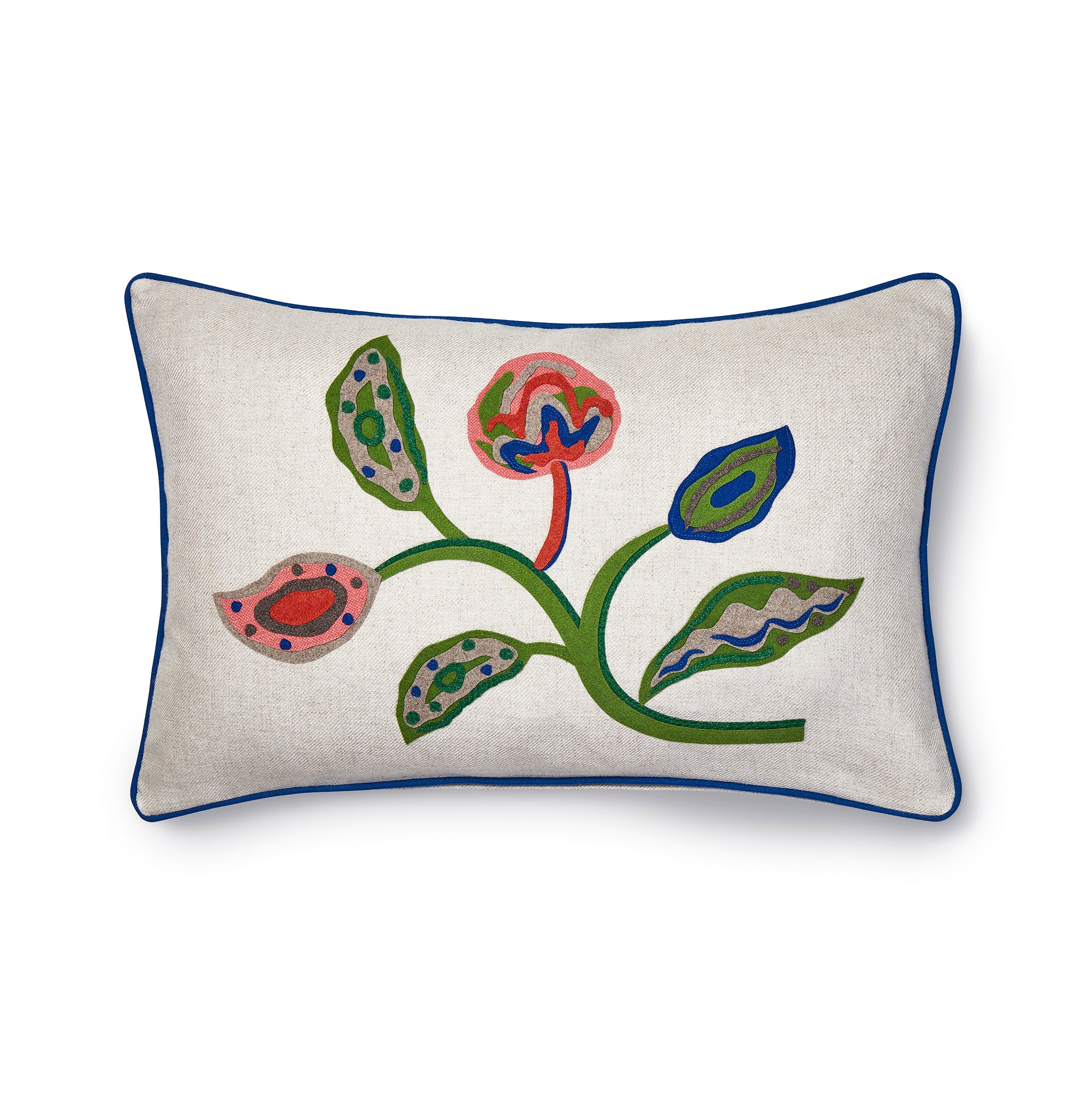 Flower Appliqué Cushion 2