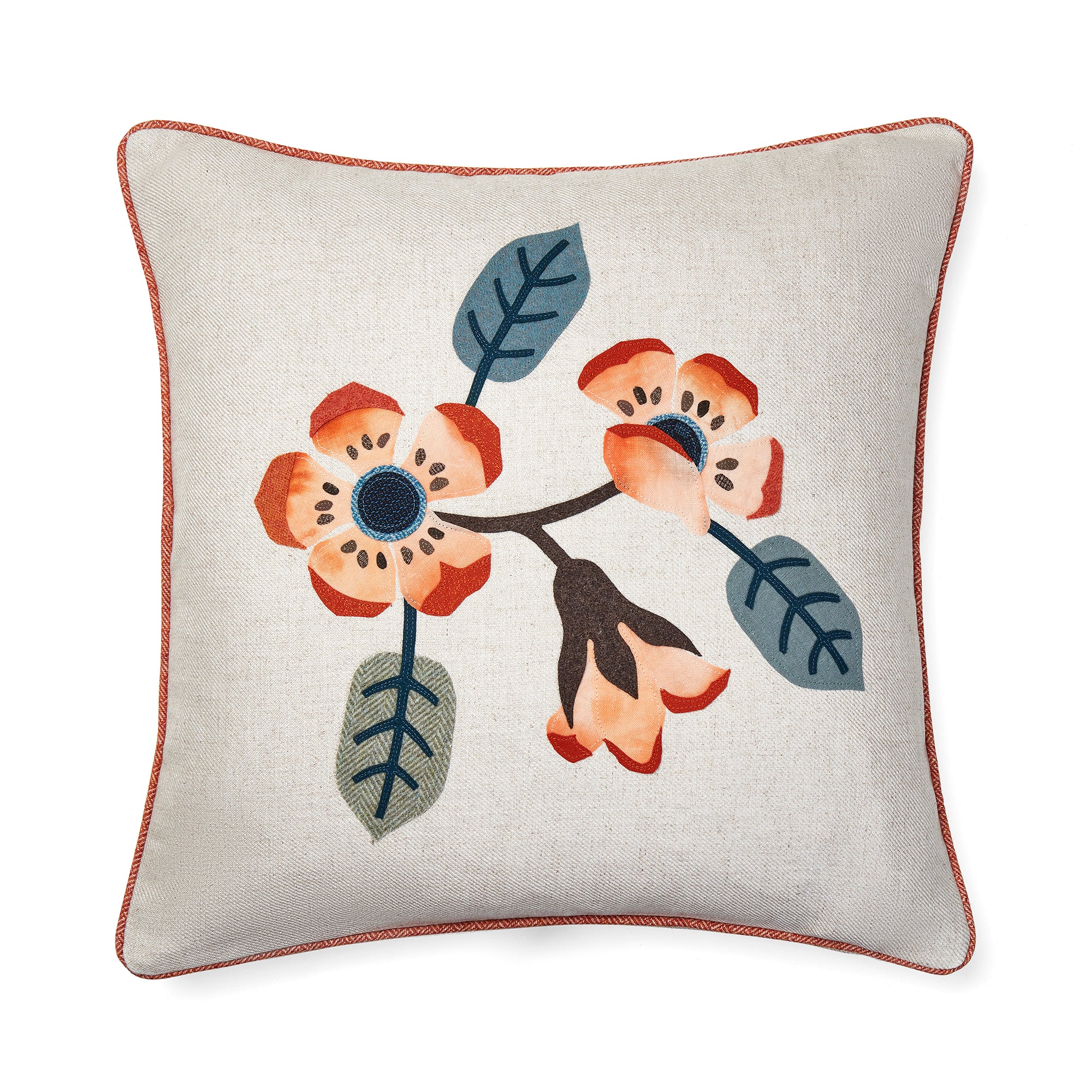 Flower Power Orange Cushion