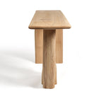 Wooden bench with a minimalist design on a white background