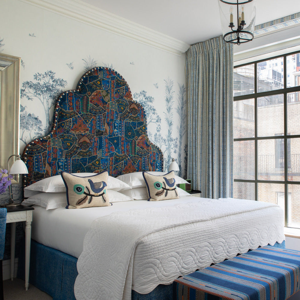 Flora Headboard - Front Row Jewel Blue
