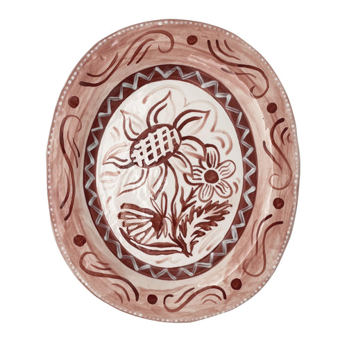 Folk Flowers in the Summer Heat Decorative Platter