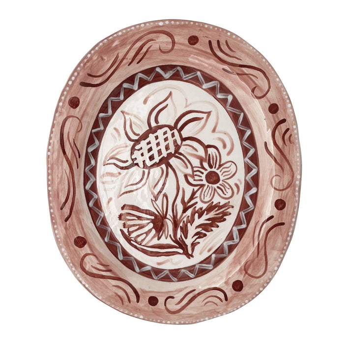 Folk Flowers in the Summer Heat Decorative Platter