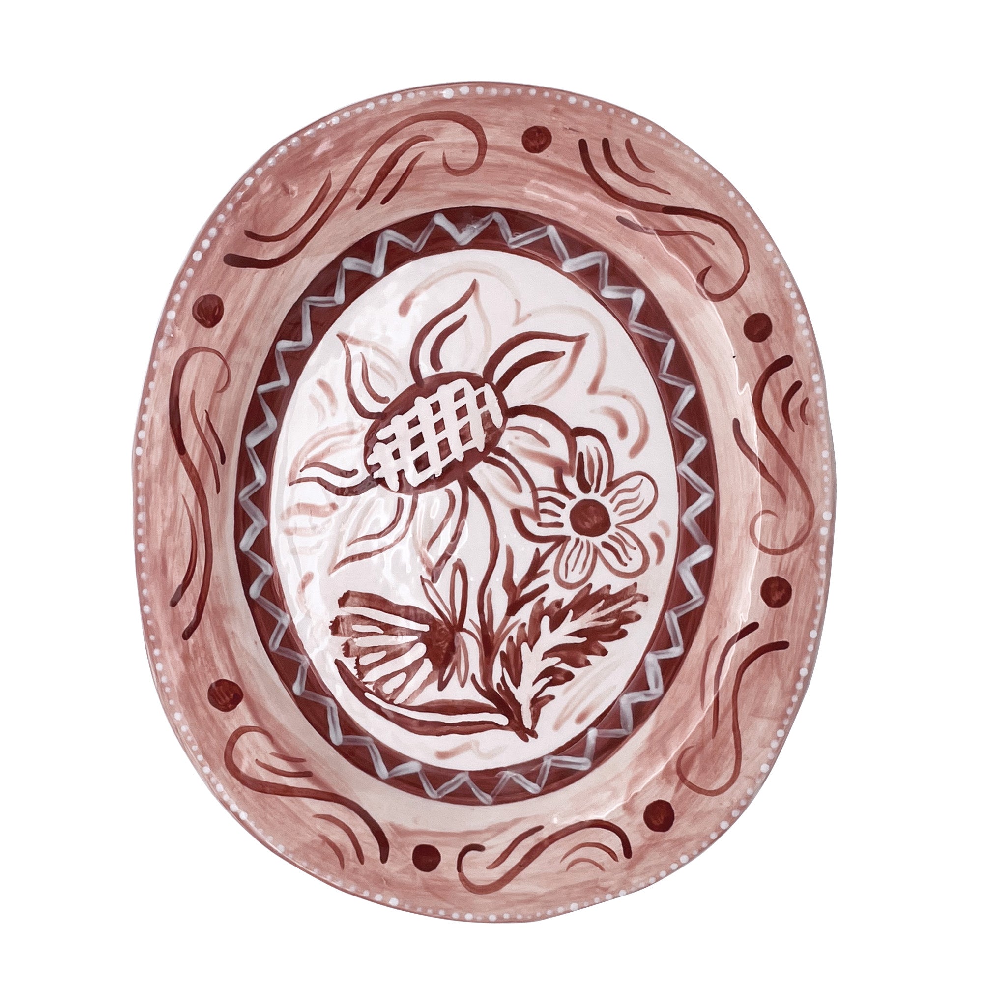 Folk Flowers in the Summer Heat Decorative Platter