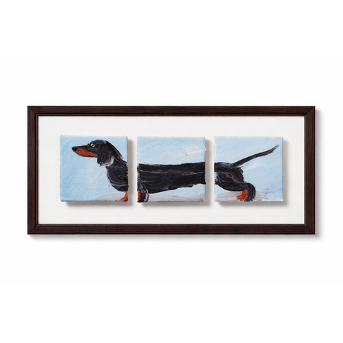 Dachshund triptych - by Holly Frean