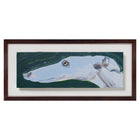 Greyhound focuses on the unmistakable outline of a sighthound’s profile, stretched across a long, narrow panel. Set against a deep green ground, this pale form feels self-contained, with just enough detail to suggest character without overstatement. The simplicity of the composition gives it a quiet strength. If it has caught your eye once, it will likely do so again - an understated work that brings a sense of kindness and presence to its surroundings. Exclusively at Shop Kit Kemp.