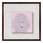 Set against a field of soft blush pink, this pale poodle hovers between apparition and companion. The form is light as vapour, a cloud of modulated whites and greys. Small, direct eyes and an inky nose anchor the piece with unmistakable presence. Both affectionate and faintly aloof, the painting captures the true poodle paradox. It balances theatrical flair and aristocratic bearing with a watchful intelligence. Modest in scale, it remains a fully resolved character.