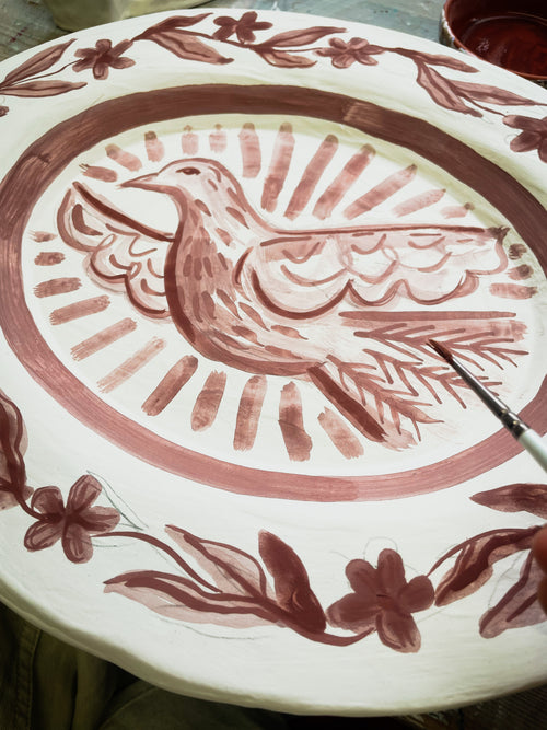 A Yorkshire Dove in the Garden Decorative Platter
