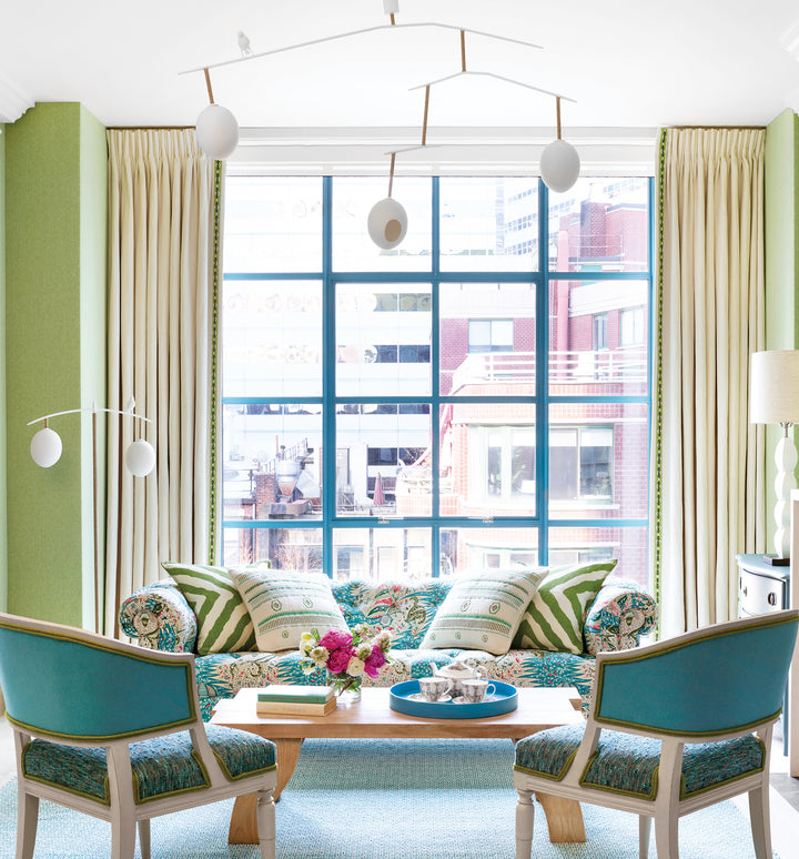 “For me, spring is about bringing light, colour and life into the home. I always start with cushions and accessories that add character, comfort and a little bit of surprise.” Kit Kemp, at The Whitby Hotel